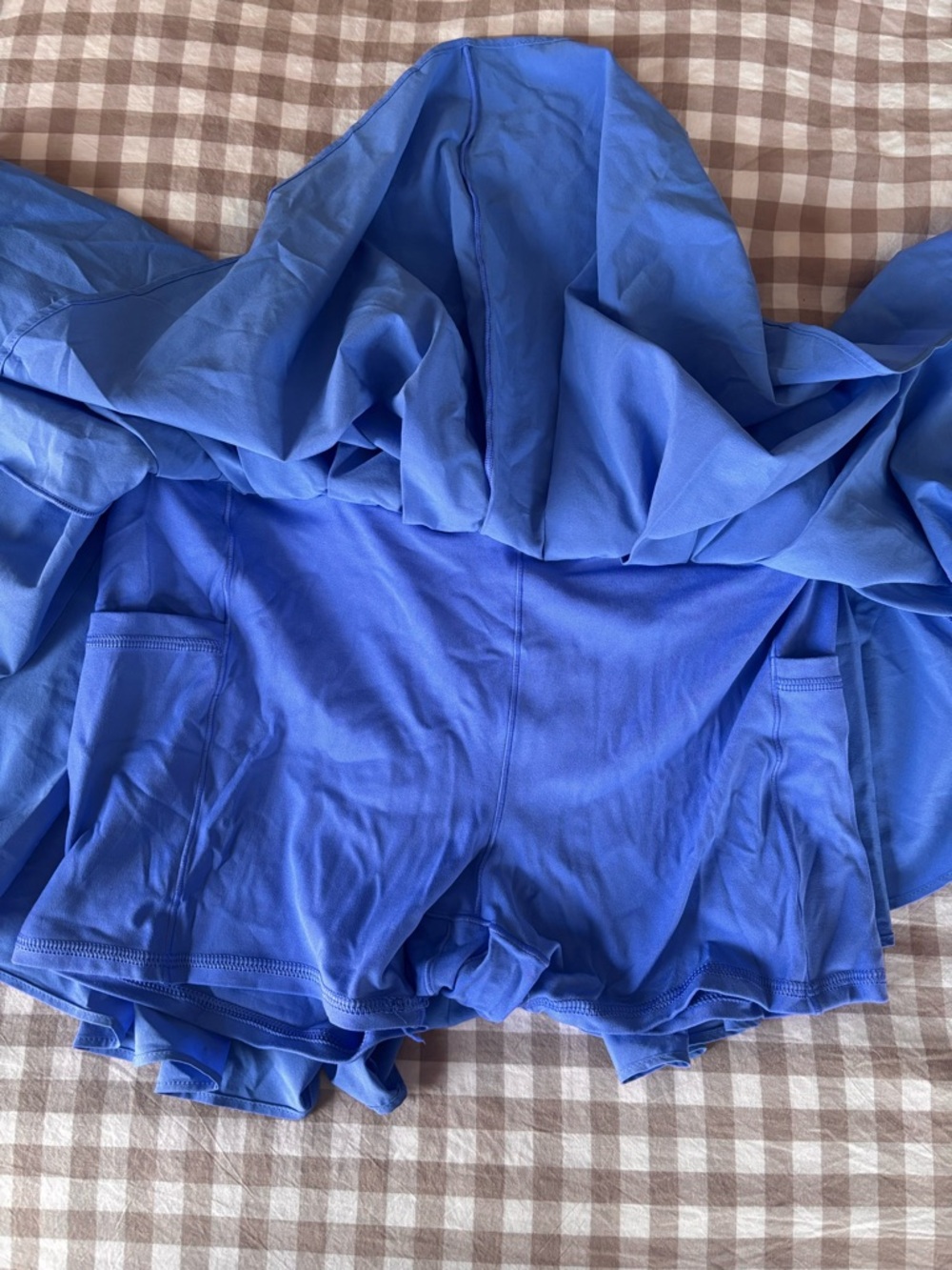 Offline by Aerie | Pleated Blue Active Mini Skirt with Wide Waistband - Picture 3 of 4